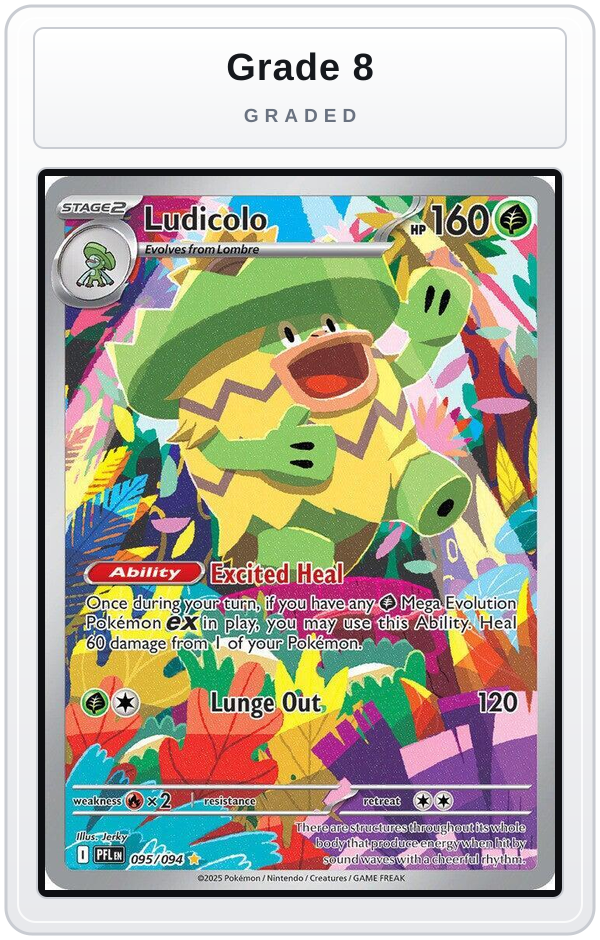 Graded - Ludicolo - 095/094 — Grade 8 graded overlay