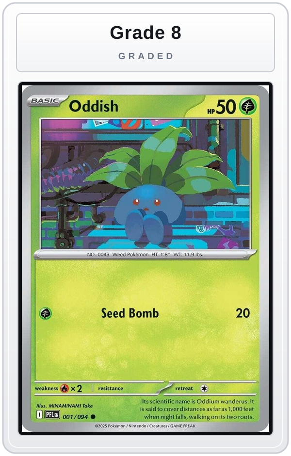 Graded - Oddish — Grade 8 graded overlay