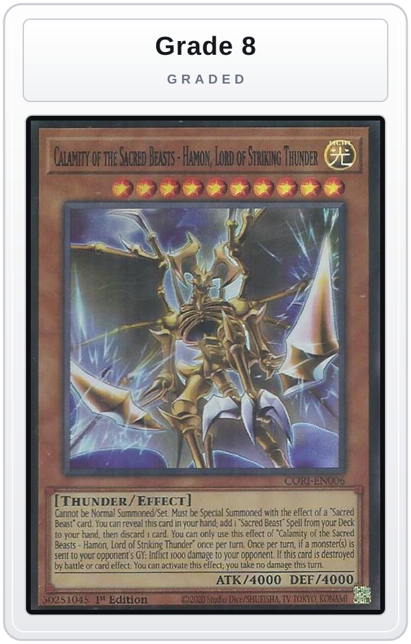 Graded - Calamity of the Sacred Beasts - Hamon, Lord of Striking Thunder — Grade 8 graded overlay