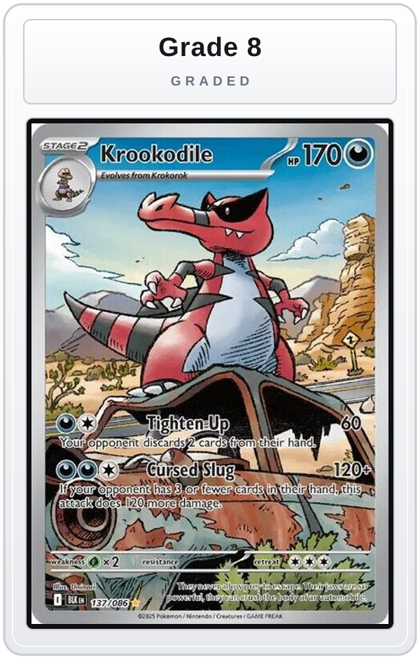 Graded - Krookodile - 137/086 — Grade 8 graded overlay