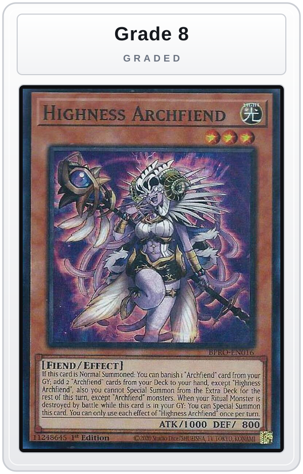 Graded - Highness Archfiend — Grade 8 graded overlay