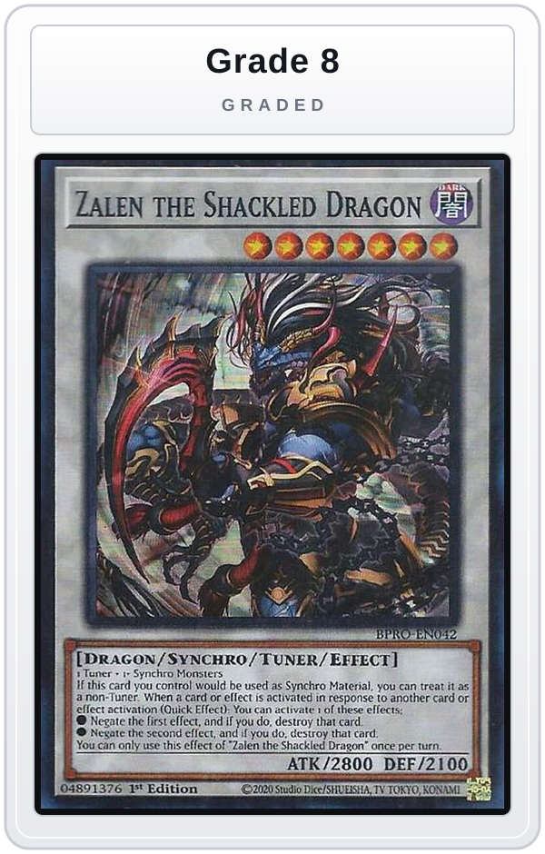 Graded - Zalen the Shackled Dragon — Grade 8 graded overlay