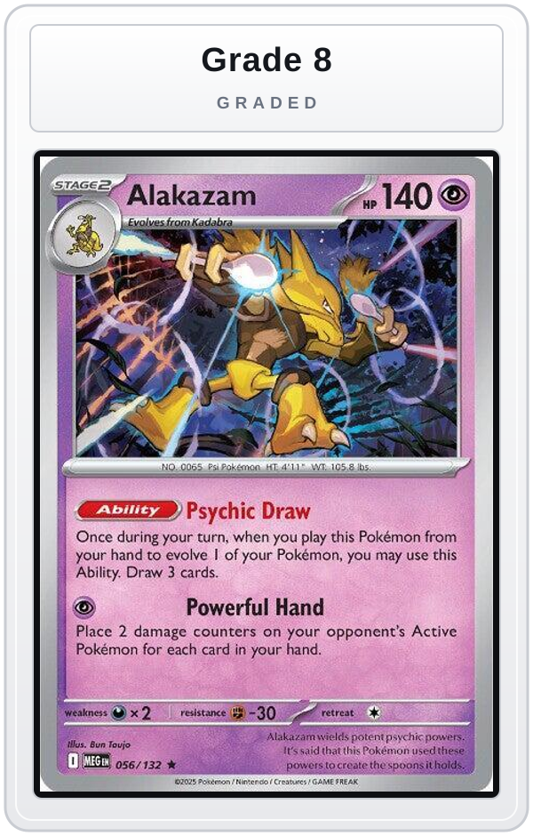 Graded - Alakazam — Grade 8 graded overlay