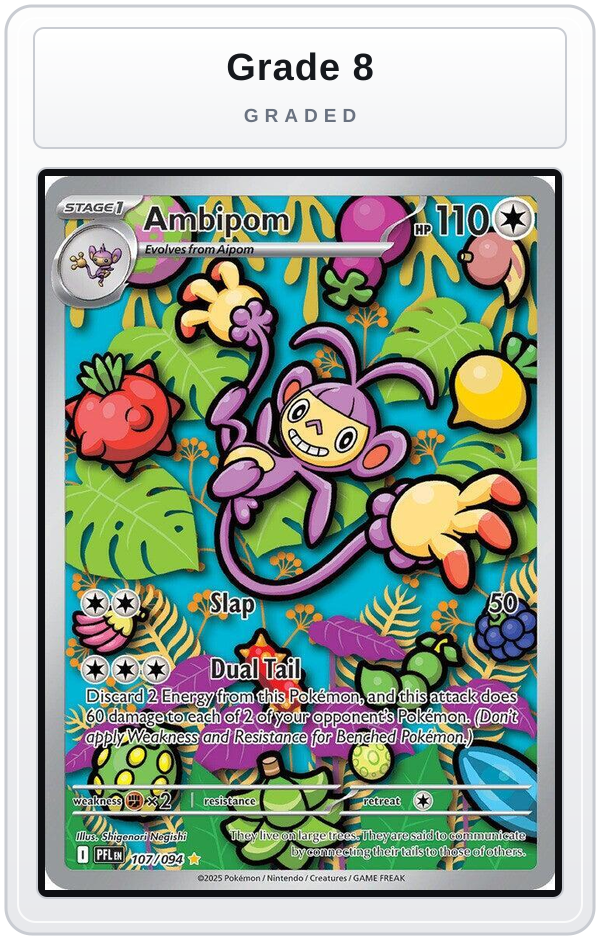 Graded - Ambipom - 107/094 — Grade 8 graded overlay