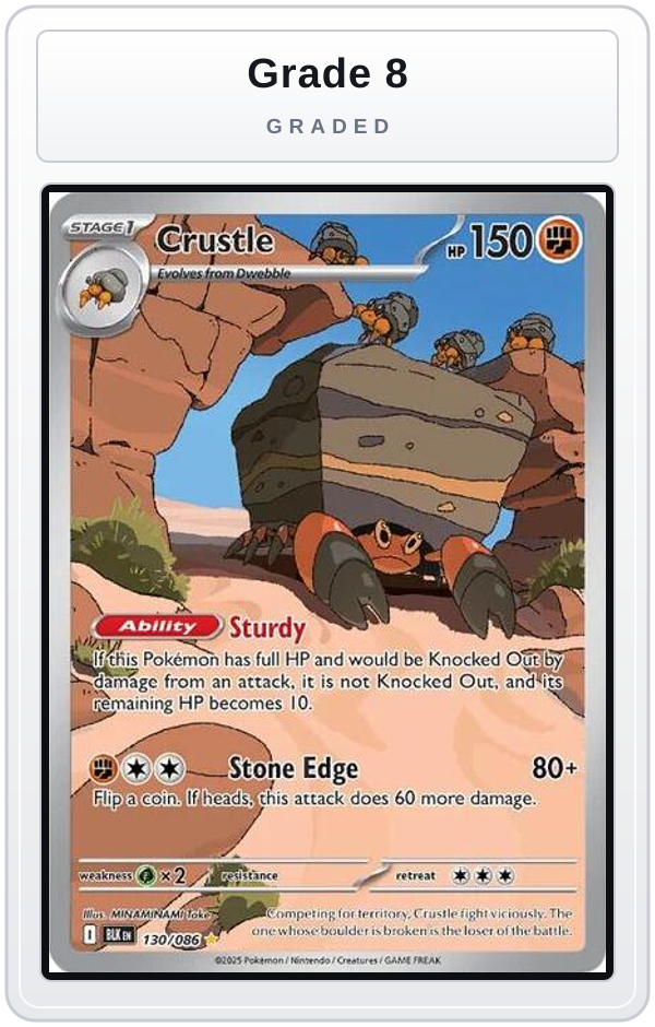Graded - Crustle - 130/086 — Grade 8 graded overlay