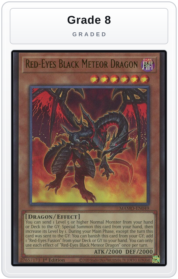Graded - Red-Eyes Black Meteor Dragon — Grade 8 graded overlay