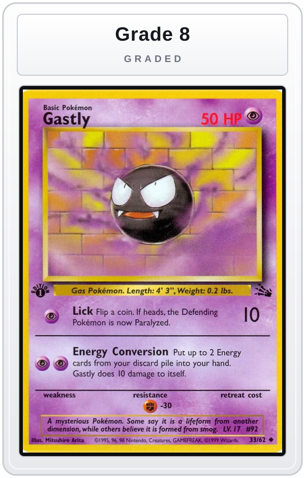Graded - Gastly — Grade 8 graded overlay