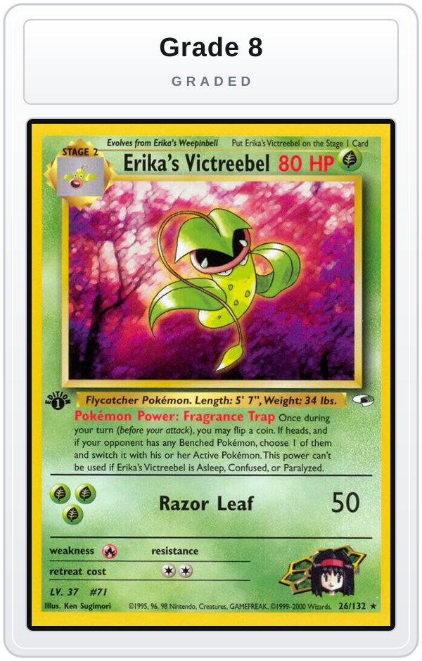 Graded - Erika's Victreebel — Grade 8 graded overlay