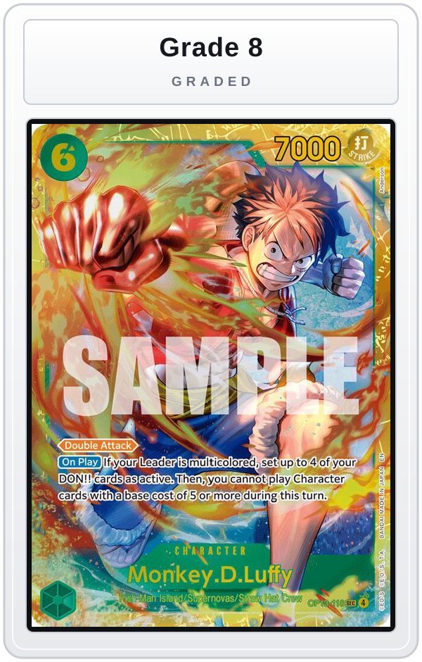 Graded - Monkey.D.Luffy (118) — Grade 8 graded overlay