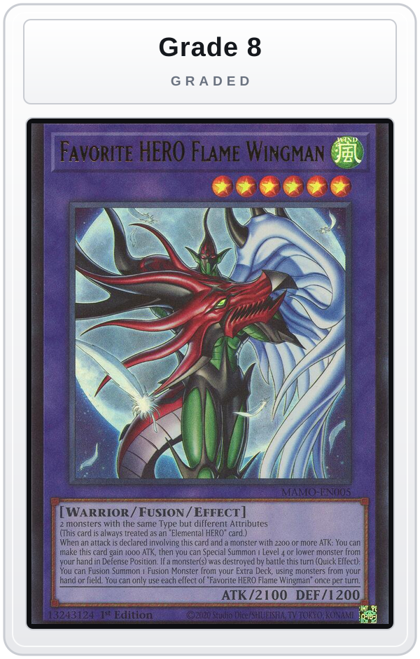 Graded - Favorite HERO Flame Wingman — Grade 8 graded overlay