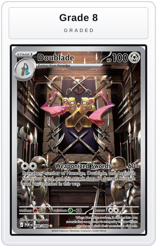 Graded - Doublade - 098/088 — Grade 8 graded overlay