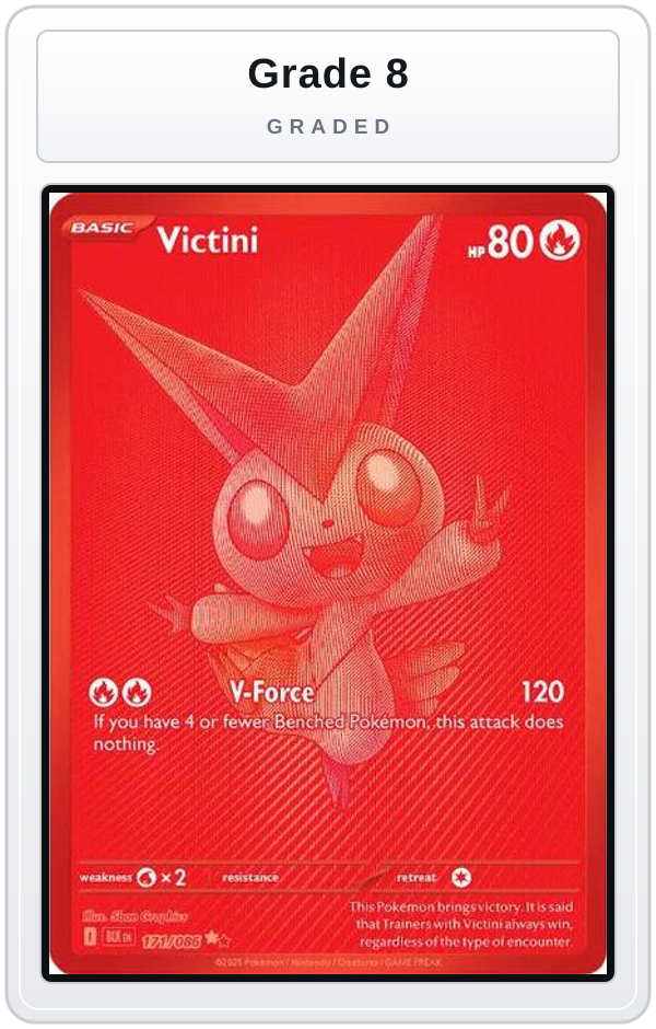 Graded - Victini - 171/086 — Grade 8 graded overlay