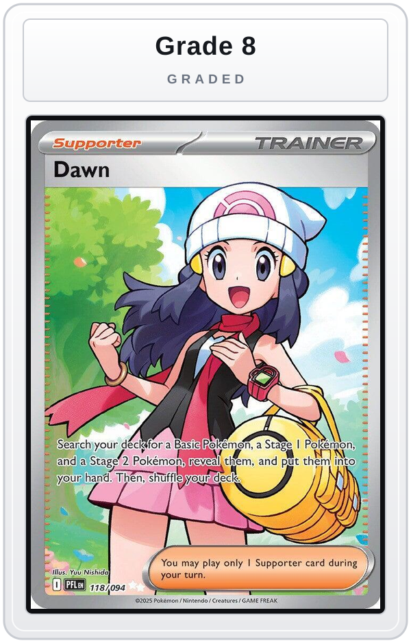 Graded - Dawn - 118/094 — Grade 8 graded overlay