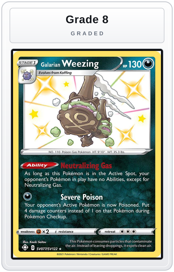Graded - Galarian Weezing — Grade 8 graded overlay