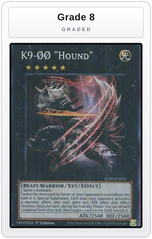 Graded - K9-00 "Hound" (Super Rare) — Grade 8 graded overlay