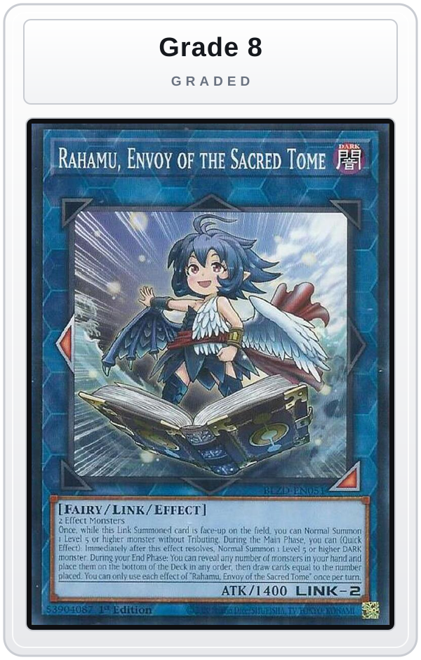 Graded - Rahamu, Envoy of the Sacred Tome — Grade 8 graded overlay
