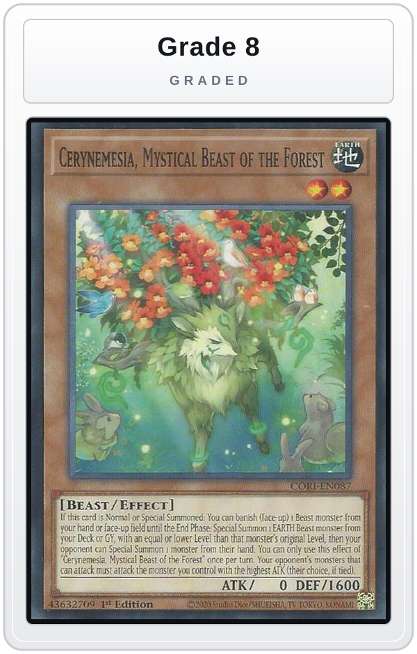 Graded - Cerynemesia, Mystical Beast of the Forest — Grade 8 graded overlay