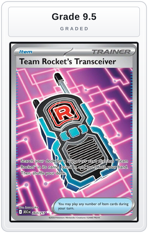 Graded - Team Rocket's Transceiver - 263/217 — Grade 9.5 graded overlay