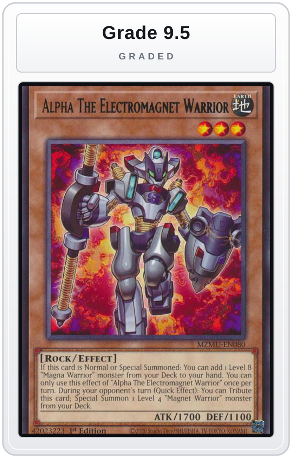 Graded - Alpha The Electromagnet Warrior — Grade 9.5 graded overlay