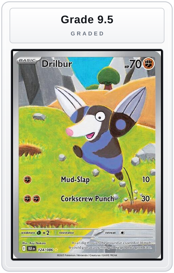 Graded - Drilbur - 124/086 — Grade 9.5 graded overlay