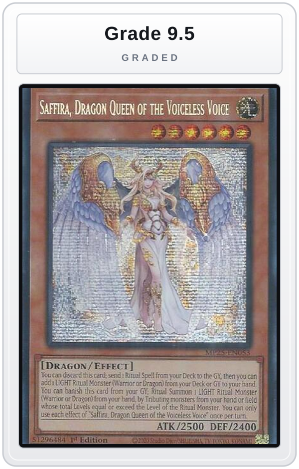 Graded - Saffira, Dragon Queen of the Voiceless Voice — Grade 9.5 graded overlay