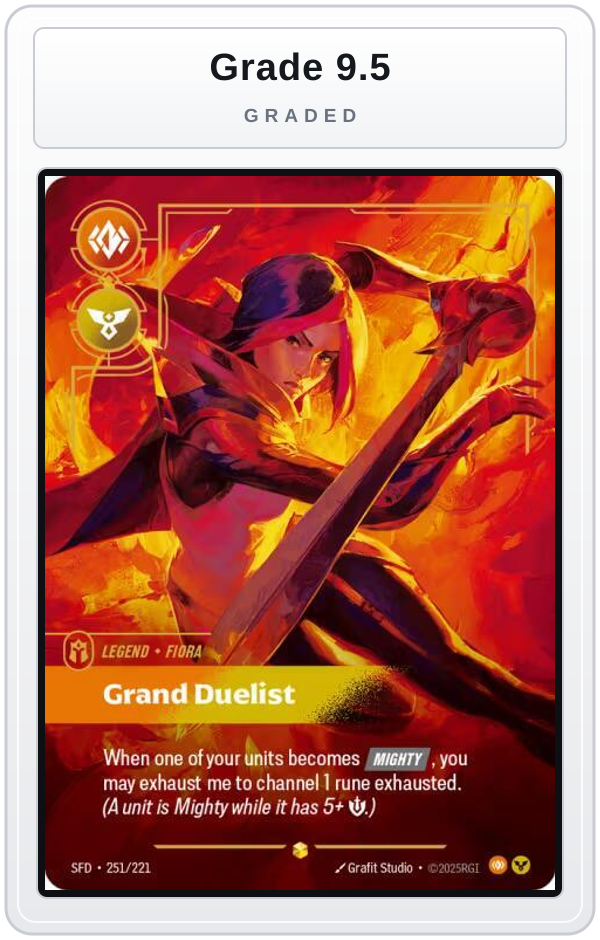 Graded - Fiora - Grand Duelist (Overnumbered) — Grade 9.5 graded overlay