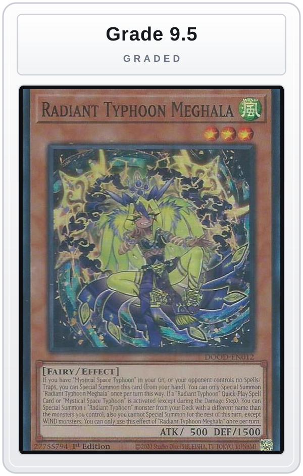 Graded - Radiant Typhoon Meghala — Grade 9.5 graded overlay
