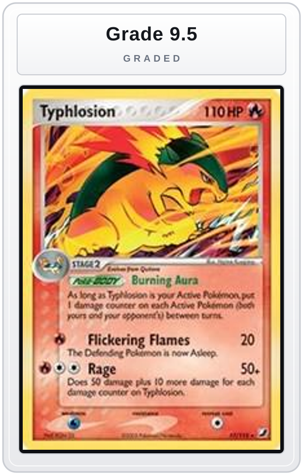 Graded - Typhlosion - 17/115 (EX Unseen Forces) — Grade 9.5 graded overlay