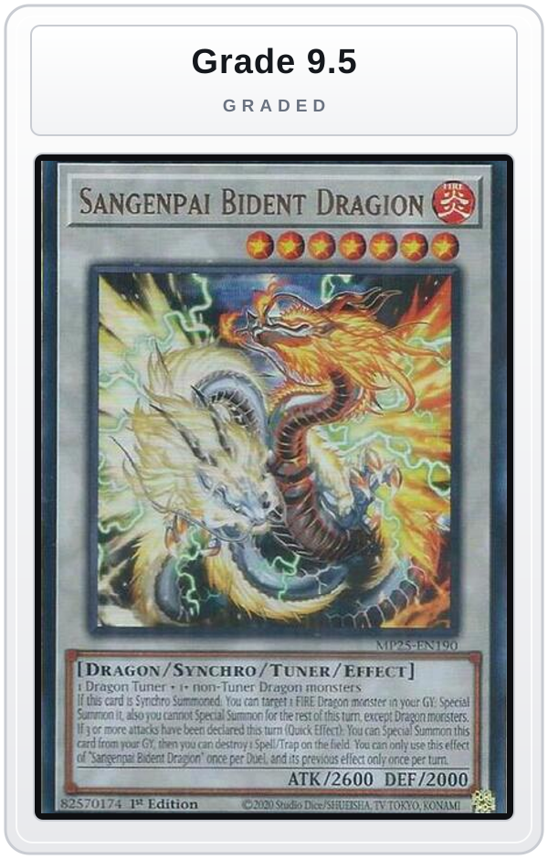 Graded - Sangenpai Bident Dragion — Grade 9.5 graded overlay