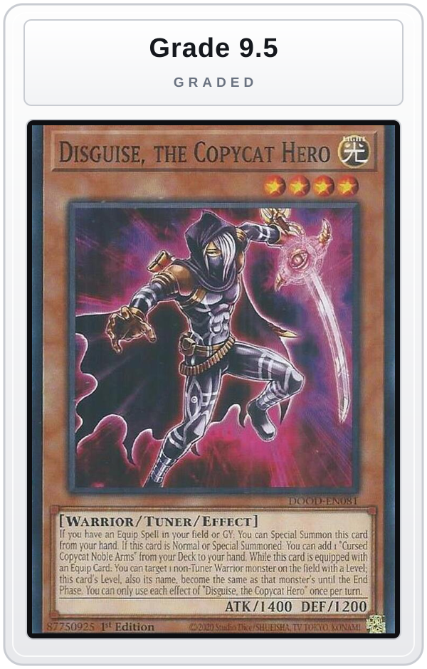 Graded - Disguise, the Copycat Hero — Grade 9.5 graded overlay