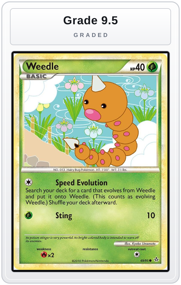 Graded - Weedle — Grade 9.5 graded overlay