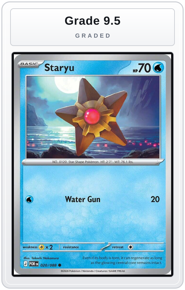 Graded - Staryu — Grade 9.5 graded overlay