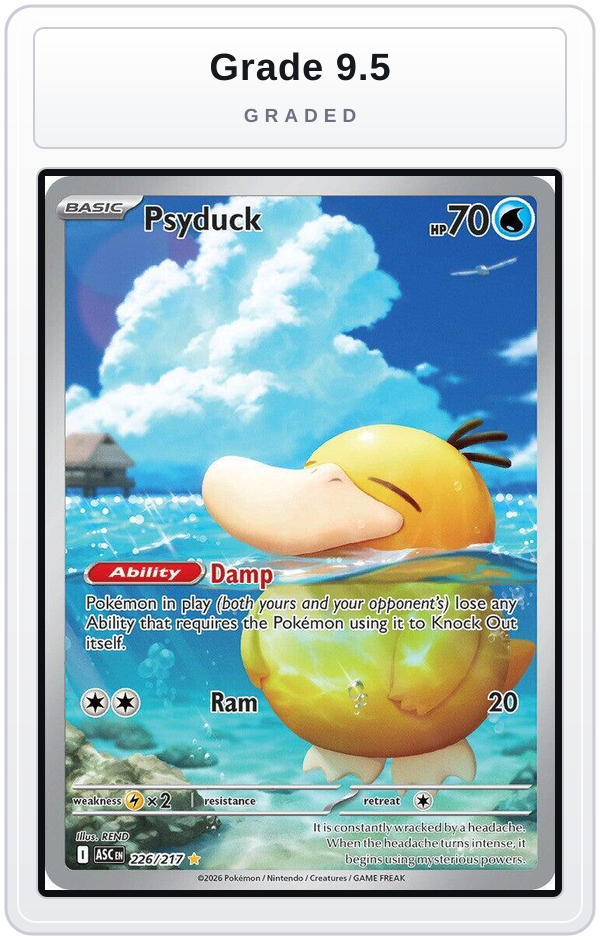 Graded - Psyduck - 226/217 — Grade 9.5 graded overlay