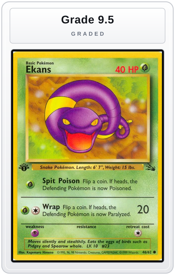 Graded - Ekans — Grade 9.5 graded overlay