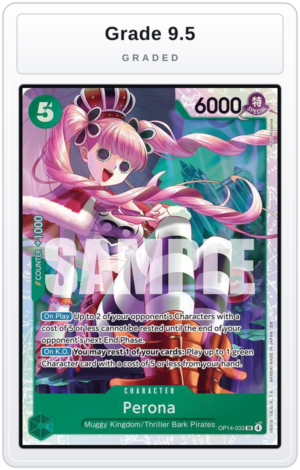 Graded - Perona - OP14-033 — Grade 9.5 graded overlay
