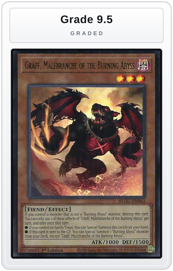 Graded - Graff, Malebranche of the Burning Abyss — Grade 9.5 graded overlay