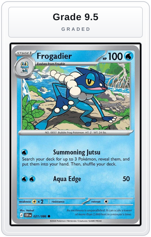Graded - Frogadier - 021/086 — Grade 9.5 graded overlay