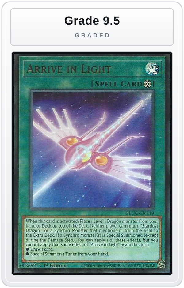 Graded - Arrive in Light — Grade 9.5 graded overlay