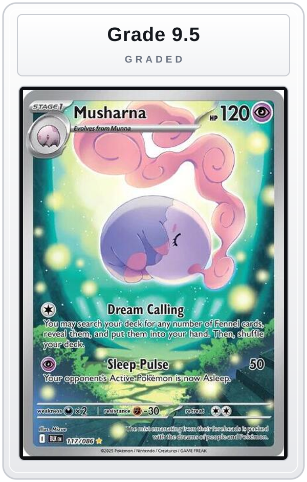 Graded - Musharna - 117/086 — Grade 9.5 graded overlay
