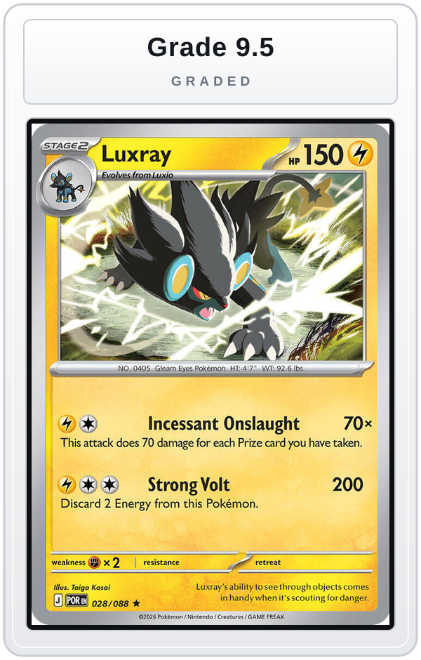 Graded - Luxray — Grade 9.5 graded overlay