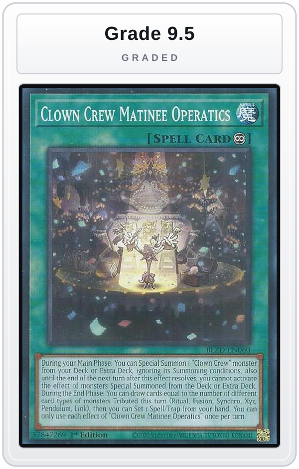 Graded - Clown Crew Matinee Operatics — Grade 9.5 graded overlay