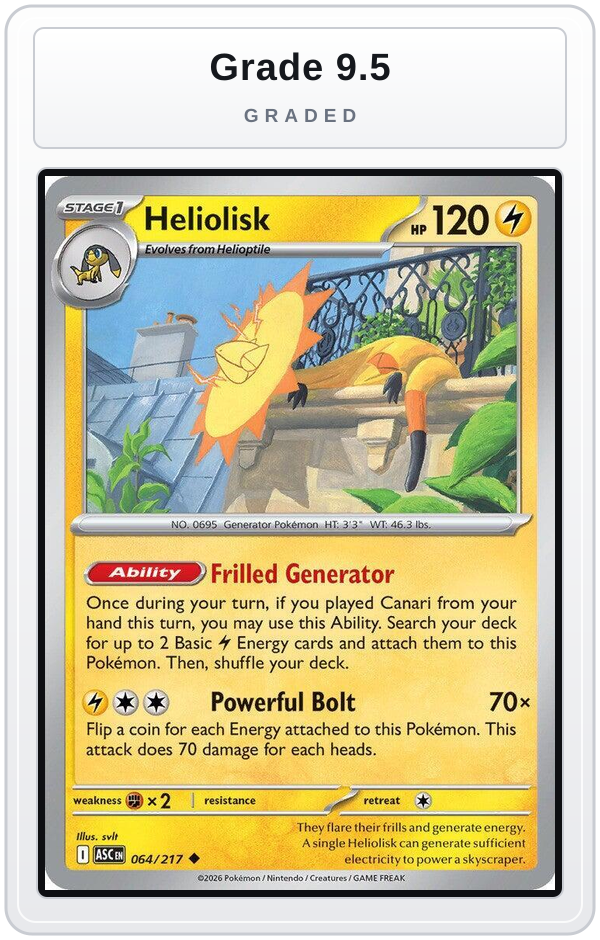 Graded - Heliolisk - 064/217 — Grade 9.5 graded overlay