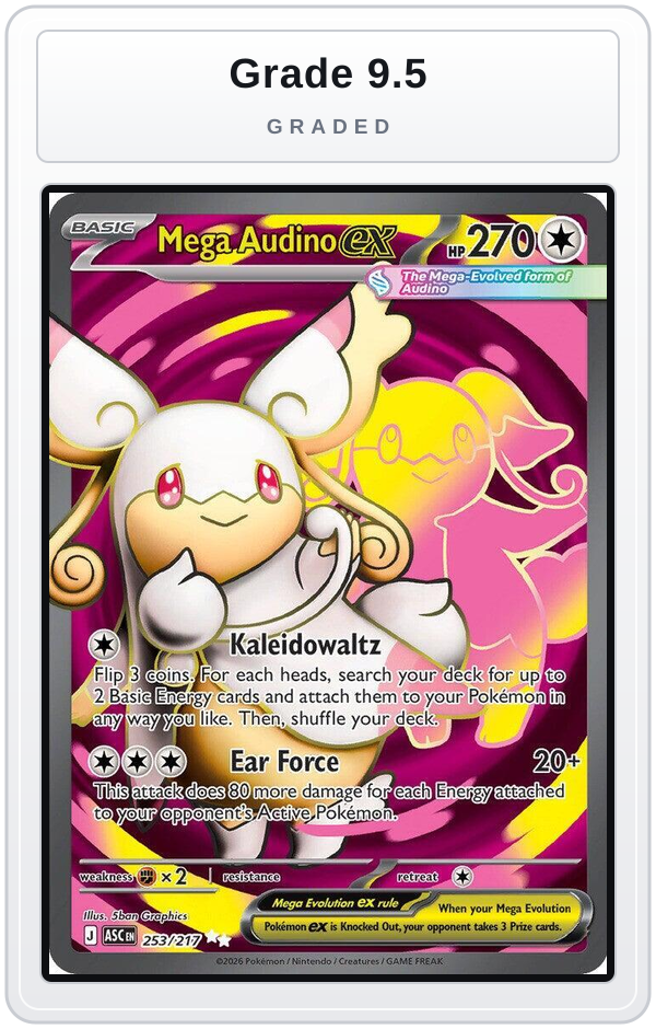 Graded - Mega Audino ex - 253/217 — Grade 9.5 graded overlay