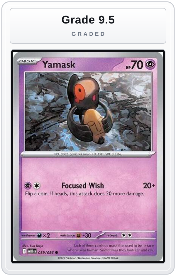 Graded - Yamask — Grade 9.5 graded overlay