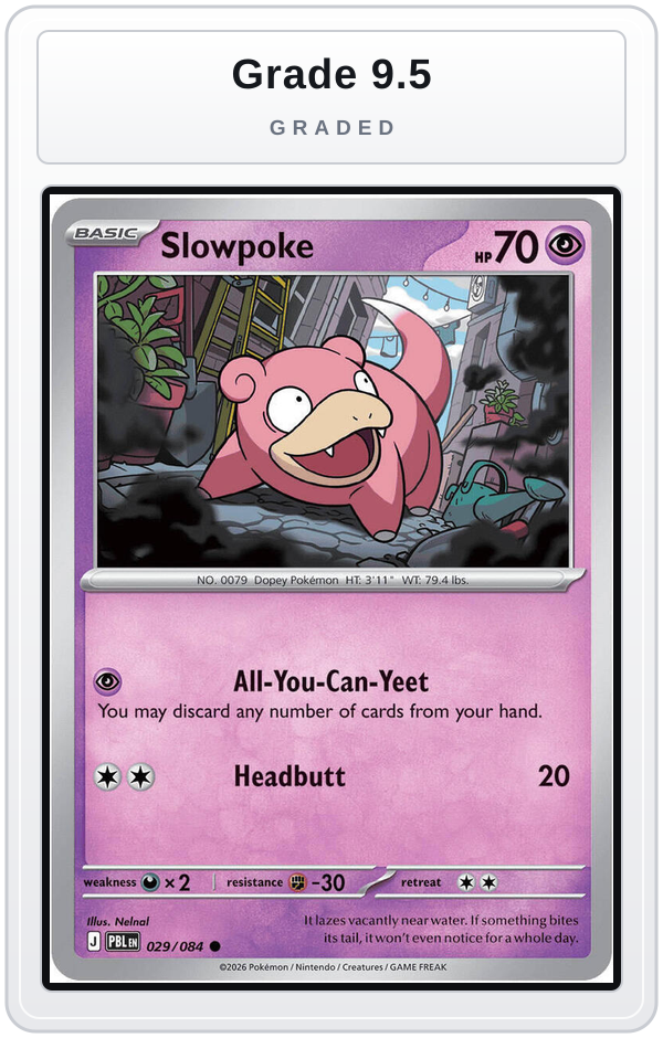 Graded - Slowpoke — Grade 9.5 graded overlay