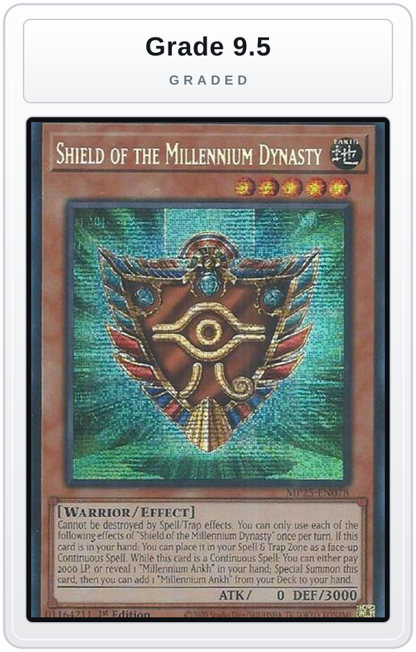 Graded - Shield of the Millennium Dynasty — Grade 9.5 graded overlay
