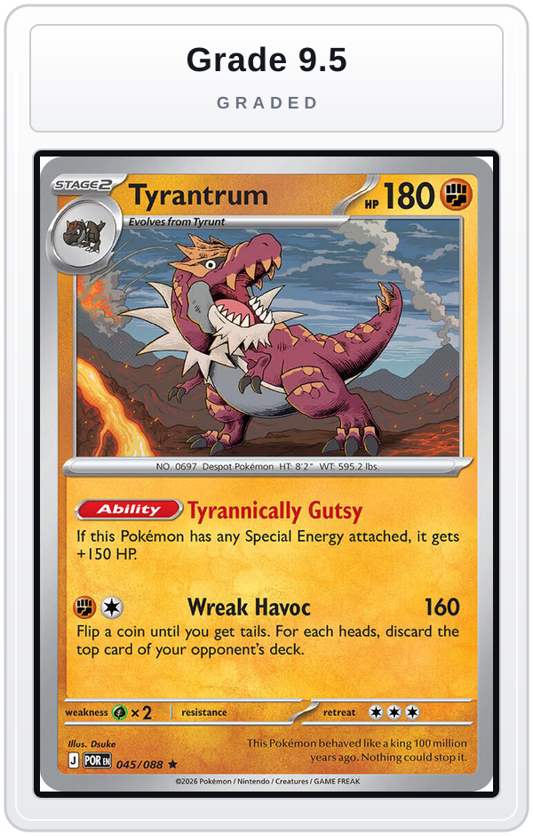 Graded - Tyrantrum — Grade 9.5 graded overlay