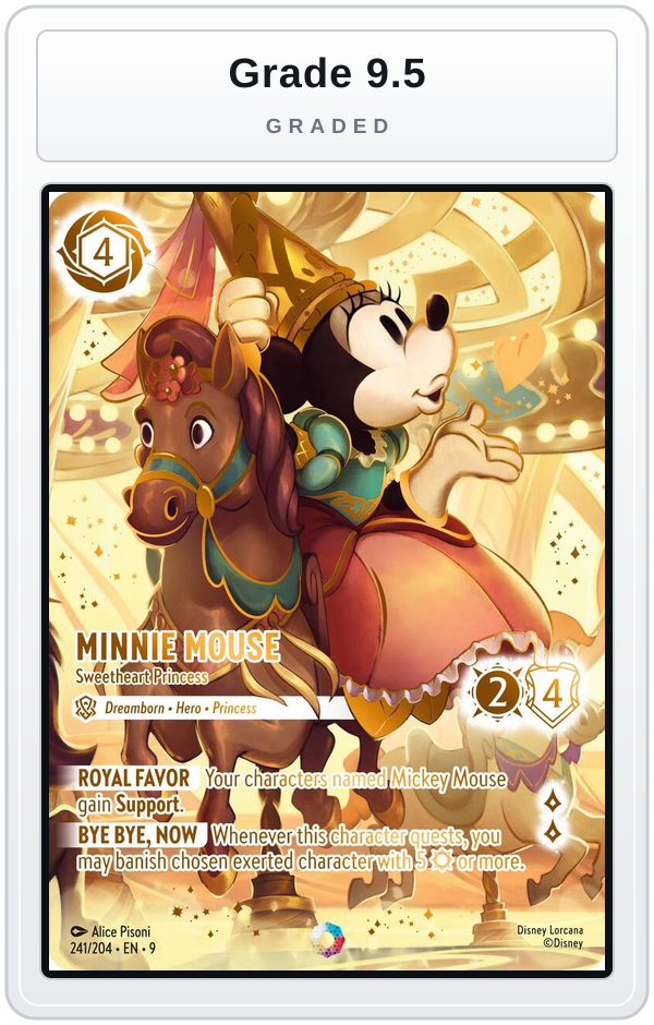 Graded - Minnie Mouse - Sweetheart Princess (Iconic) — Grade 9.5 graded overlay