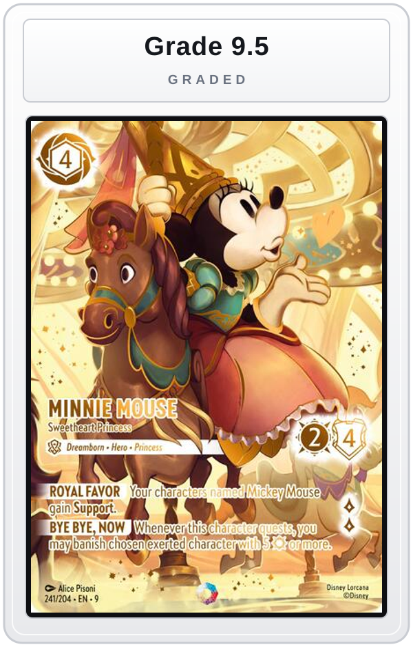 Graded - Minnie Mouse - Sweetheart Princess (Iconic) — Grade 9.5 graded overlay