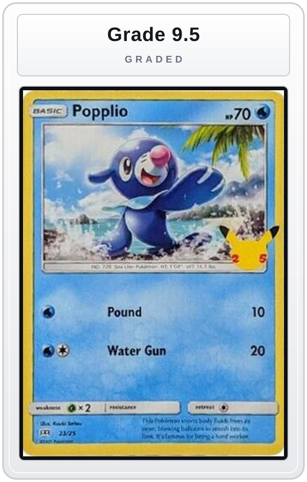 Graded - Popplio - 23/25 — Grade 9.5 graded overlay